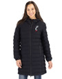 Cincinnati Bearcats Cutter & Buck Mission Ridge Repreve Eco Insulated Womens Long Puffer Jacket Black Front