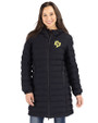 Cal Poly Mustangs Cutter & Buck Mission Ridge Repreve Eco Insulated Womens Long Puffer Jacket Black Front