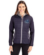 Old Dominion Monarchs College Vault - Cutter & Buck Rainier Primaloft Womens Eco Full Zip Hybrid Jacket Dark Navy Front