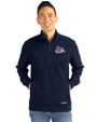 Fresno State Bulldogs Cutter & Buck Roam Epic Versatility Recycled Quarter Zip Mens Pullover Navy Blue Front