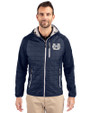 Utah State Aggies Cutter & Buck Rainier Recycled Insulated Hybrid Puffer Mens Full Zip Jacket Dark Navy Front