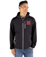 Nebraska Cornhuskers Cutter & Buck Rainier Primaloft Mens Eco Full Zip Hybrid Jacket Black Front