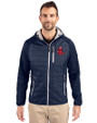 Boston Red Sox Cooperstown Cutter & Buck Rainier Primaloft Mens Eco Full Zip Hybrid Jacket Dark Navy Front