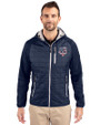 Minnesota Twins Stars & Stripes Cutter & Buck Rainier Primaloft Mens Eco Full Zip Hybrid Jacket Dark Navy Front