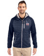 Los Angeles Dodgers Stars & Stripes Cutter & Buck Rainier Primaloft Mens Eco Full Zip Hybrid Jacket Dark Navy Front