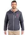 St Johns Red Storm Cutter & Buck Rainier Primaloft Eco Mens Full Zip Hooded Jacket Anthracite Melange Front