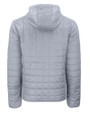 USC Trojans Cutter & Buck Rainier Primaloft Eco Mens Full Zip Hooded Jacket Polished Medium Gray Mannequin Back