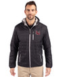 Lamar Cardinals Cutter & Buck Rainier Primaloft Eco Mens Full Zip Hooded Jacket Black Front