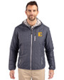 ETSU Buccaneers Cutter & Buck Rainier Primaloft Eco Mens Full Zip Hooded Jacket Anthracite Melange Front