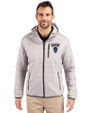 Howard Bison Cutter & Buck Rainier Primaloft Eco Mens Full Zip Hooded Jacket Polished Medium Gray Front