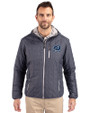 Old Dominion Monarchs College Vault - Cutter & Buck Rainier Primaloft Eco Mens Full Zip Hooded Jacket Anthracite Melange Front