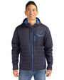 Old Dominion Monarchs College Vault - Cutter & Buck Rainier Primaloft Eco Mens Full Zip Hooded Jacket Dark Navy Front
