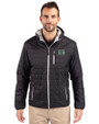 Hawaii Warriors Cutter & Buck Rainier Primaloft Eco Mens Full Zip Hooded Jacket Black Front