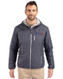 Fairleigh Dickinson Knights Cutter & Buck Rainier Primaloft Eco Mens Full Zip Hooded Jacket Anthracite Melange Front