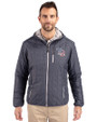 Tampa Bay Rays Stars & Stripes Cutter & Buck Rainier Primaloft Eco Mens Full Zip Hooded Jacket Anthracite Melange Front