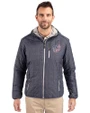 Washington Nationals Stars & Stripes Cutter & Buck Rainier Primaloft Eco Mens Full Zip Hooded Jacket Anthracite Melange Front