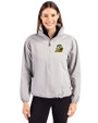 Oregon Ducks Cutter & Buck Charter Eco Recycled Womens Anorak Jacket Polished Medium Gray Front