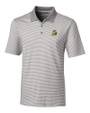 Oregon Ducks Cutter & Buck Forge Tonal Stripe Stretch Mens Big and Tall Polo Polished Medium Gray Mannequin
