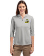 Oregon Ducks Cutter & Buck Virtue Eco Pique Recycled Half Zip Pullover Womens Hoodie Polished Medium Gray Front