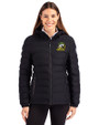 Oregon Ducks Cutter & Buck Mission Ridge Repreve® Eco Insulated Womens Puffer Jacket Black Front