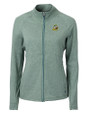Oregon Ducks Cutter & Buck Adapt Eco Knit Heather Recycled Womens Full Zip Hunter Heather Mannequin