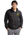 Oregon Ducks Cutter & Buck Charter Eco Knit Recycled Big & Tall Full-Zip Jacket Black Front