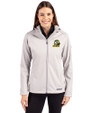 Oregon Ducks Cutter & Buck Evoke Softshell Recycled Full Zip Womens Jacket CONCRETE Front