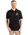 Oregon Ducks Cutter & Buck Advantage Eco Tri-Blend Pique Mens Big and Tall Polo Black Front