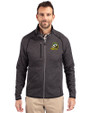 Oregon Ducks Cutter & Buck Mainsail Sweater-Knit Mens Big & Tall Full Zip Jacket Charcoal Heather Front