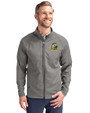 Oregon Ducks Cutter & Buck Adapt Eco Knit Hybrid Recycled Mens Big & Tall Full Zip Jacket Elemental Grey Front
