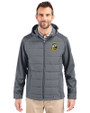 Oregon Ducks Cutter & Buck Evoke Hybrid Eco Softshell Recycled Full Zip Mens Big & Tall Hooded Jacket Elemental Grey Front