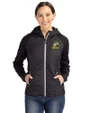Oregon Ducks Cutter & Buck Rainier Primaloft Womens Eco Full Zip Hybrid Jacket Black Front