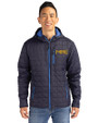 Milwaukee Brewers City Connect Cutter & Buck Rainier Primaloft Eco Mens Full Zip Hooded Jacket Dark Navy Front