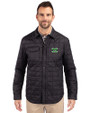 Marshall Thundering Herd Cutter & Buck Rainier PrimaLoft® Mens Big and Tall Eco Insulated Quilted Shirt Jacket Black Front