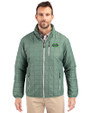 Marshall Thundering Herd Cutter & Buck Rainier PrimaLoft® Mens Eco Insulated Full Zip Puffer Jacket Hunter Melange Front