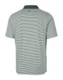 Marshall Thundering Herd Cutter & Buck Forge Tonal Stripe Stretch Mens Big and Tall Polo Hunter Green Mannequin Back
