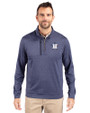 Houston Astros Stars & Stripes Cutter & Buck Stealth Heathered Mens Big and Tall  Quarter Zip Pullover Liberty Navy Front