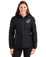 Kansas Jayhawks Cutter & Buck Mission Ridge Repreve® Recycled Insulated Puffer Womens Full Zip Jacket Black Front