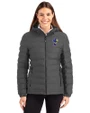 Kansas Jayhawks College Vault Cutter & Buck Mission Ridge Repreve® Eco Insulated Womens Puffer Jacket Elemental Grey Front
