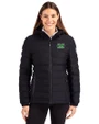 Marshall Thundering Herd Cutter & Buck Mission Ridge Repreve® Recycled Insulated Puffer Womens Full Zip Jacket Black Front
