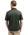 Marshall Thundering Herd Cutter & Buck Virtue Eco Pique Micro Stripe Recycled Mens Polo Hunter/Black Back