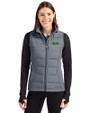 Marshall Thundering Herd Cutter & Buck Evoke Hybrid Softshell Recycled Womens Full Zip Vest Elemental Grey Front