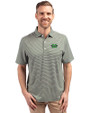 Marshall Thundering Herd Cutter & Buck Forge Eco Double Stripe Stretch Recycled Mens Polo Hunter/White Front