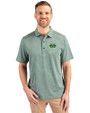 Marshall Thundering Herd Cutter & Buck Forge Recycled Heather Stripe Four-Way Stretch Mens Polo Hunter Heather Front