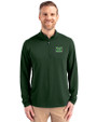 Marshall Thundering Herd Cutter & Buck Virtue Eco Pique Recycled Quarter Zip Mens Pullover Hunter Green Front