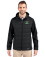 Marshall Bison Cutter & Buck Evoke Hybrid Eco Softshell Recycled Full Zip Mens Hooded Jacket Black Front