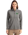 Marshall Thundering Herd Cutter & Buck Adapt Eco Knit Stretch Recycled Womens Half Zip Pullover Elemental Grey Front
