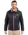 Marshall Thundering Herd Cutter & Buck Rainier Recycled Insulated Puffer Mens Full Zip Hooded Jacket Black Front