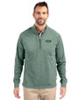 Marshall Thundering Herd Cutter & Buck Adapt Eco Knit Heather Mens Quarter Zip Pullover Hunter Heather Front