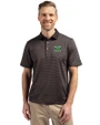 Marshall Thundering Herd Cutter & Buck Virtue Eco Pique Micro Stripe Recycled Mens Big & Tall Polo Black/Elemental Grey Front